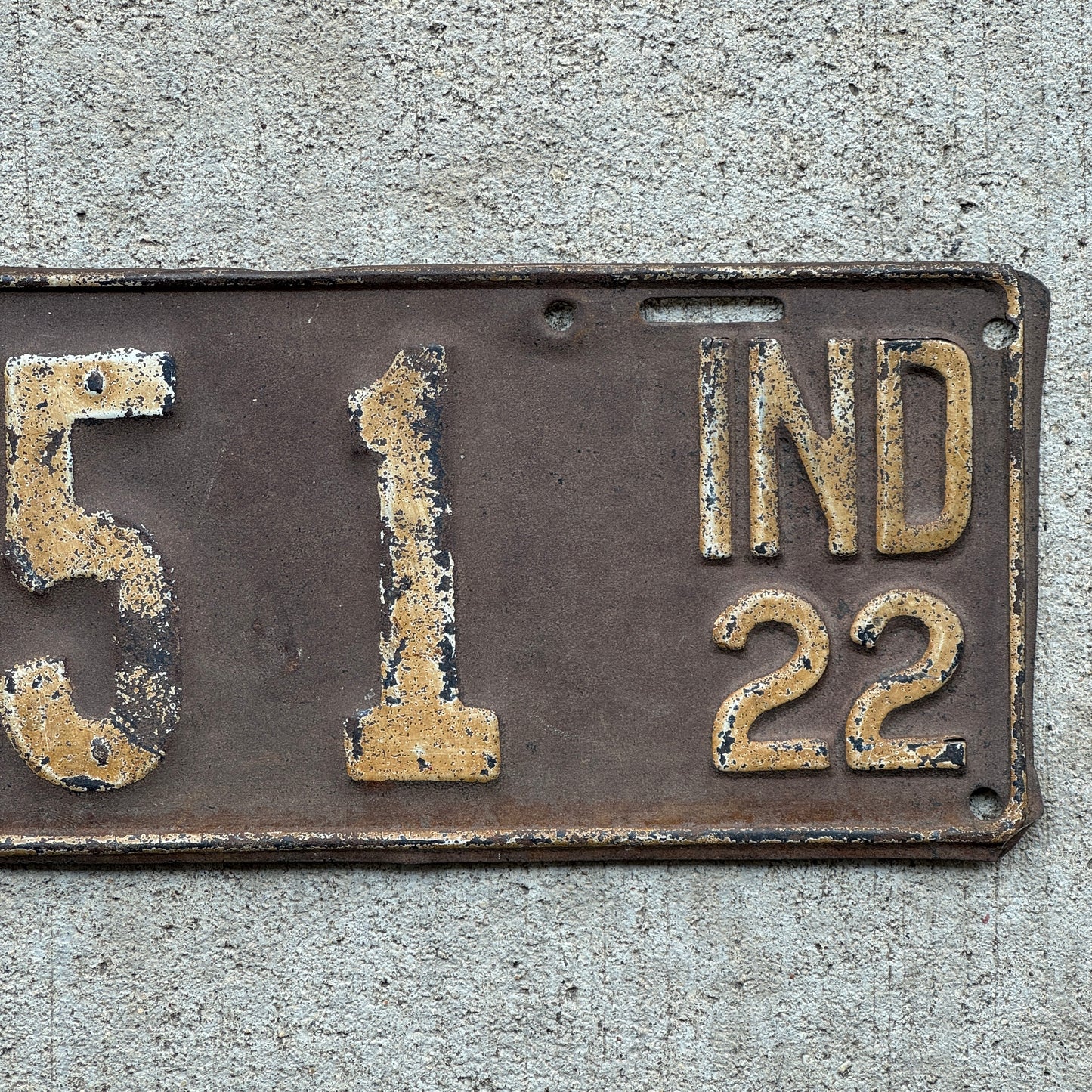 1922 Indiana License Plate Auto Tag Low Number Three Digit 651