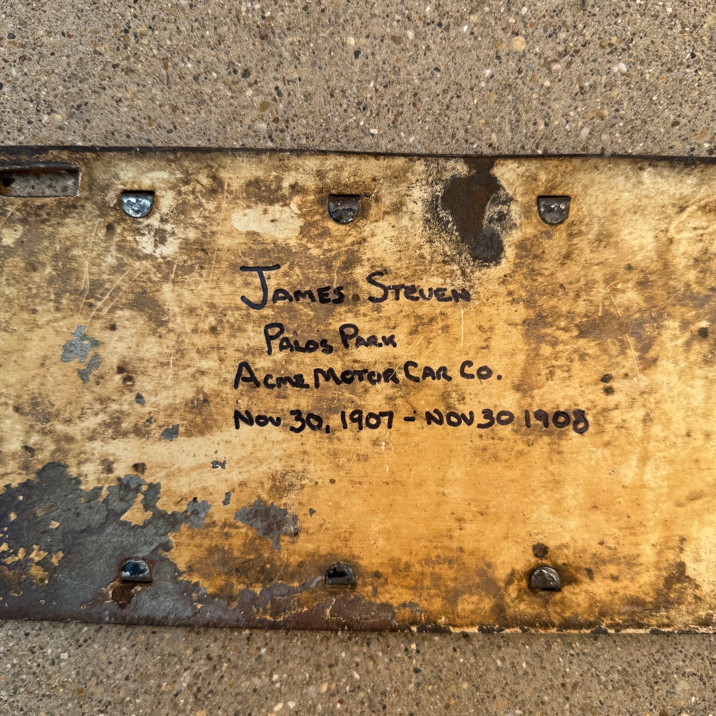 1908 1909 Illinois Prestate License Plate Auto Tag 17013