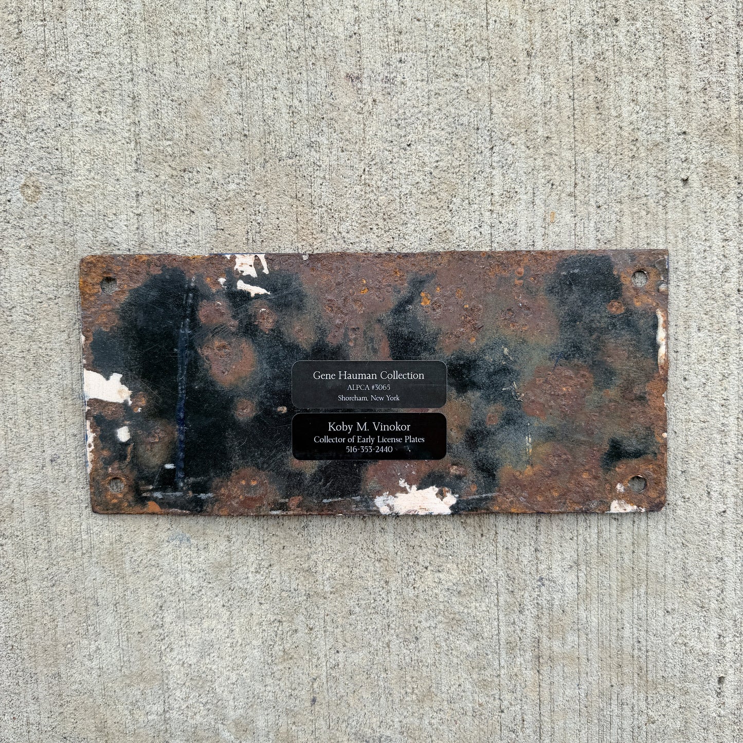 1921 New Hampshire Porcelain Garbage License Plate Auto Tag G 40