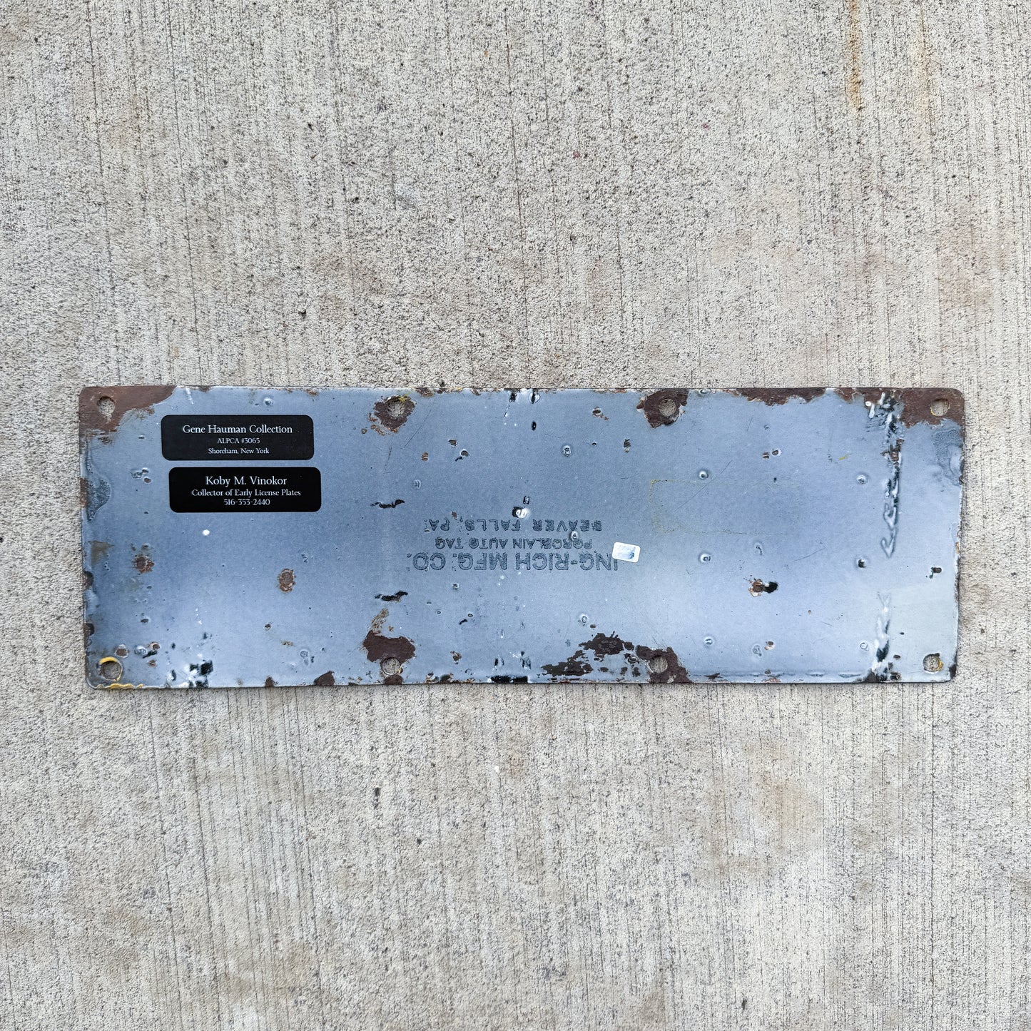 1915 California Porcelain Emergency License Plate Auto Tag X 37