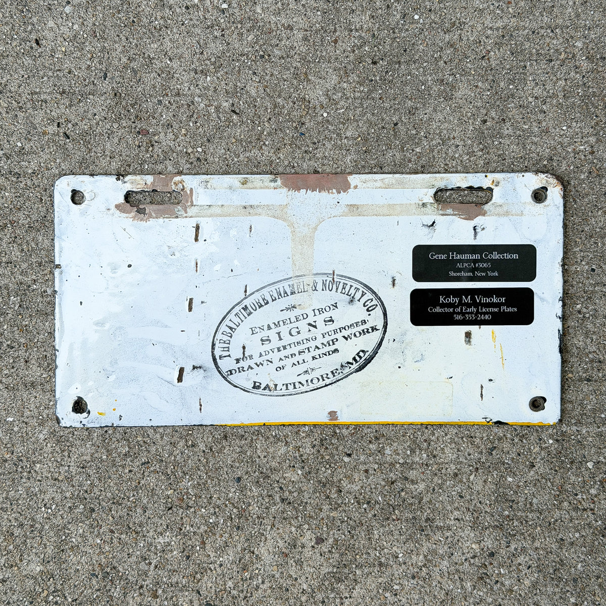 1914 Delaware Porcelain Dealer License Plate Auto Tag High Quality X106