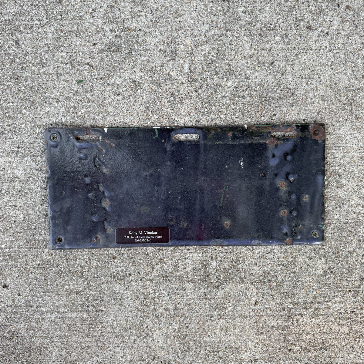 1918 New Hampshire Porcelain License Plate Auto Tag Low Number Three Digit 919
