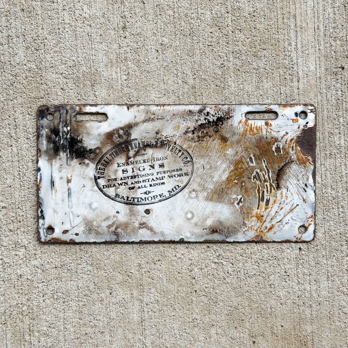 1912 Virginia Porcelain License Plate Auto Tag Low Number Four Digit 2301