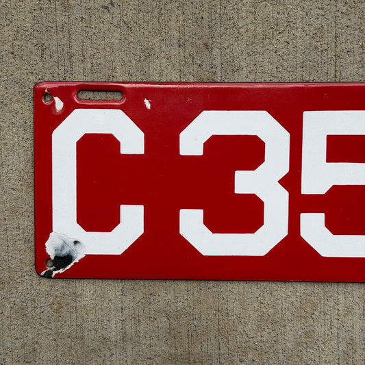 1910 Connecticut Porcelain License Plate Auto Tag Low Number Four Digit 3547