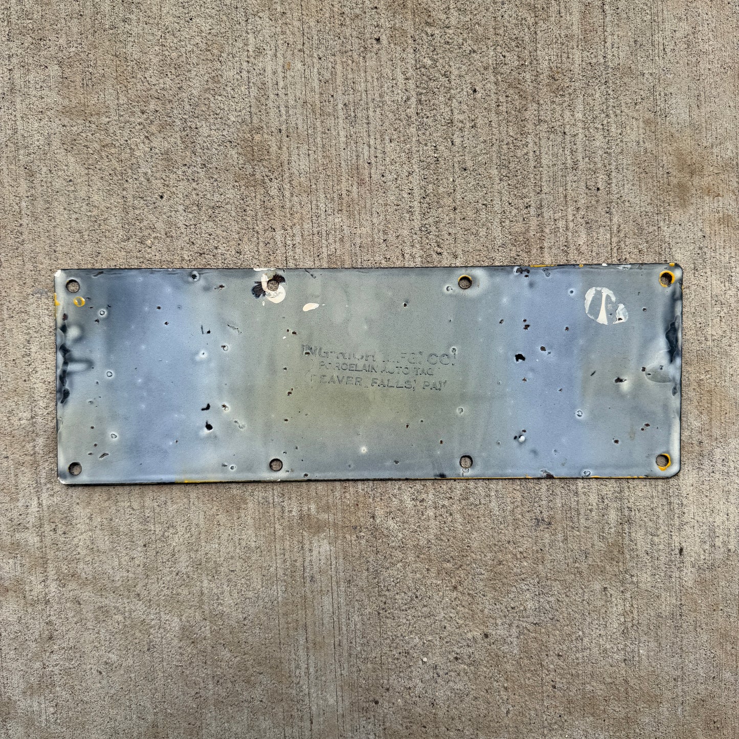1915 California Porcelain License Plate Auto Tag Low Number Four Digit 3369