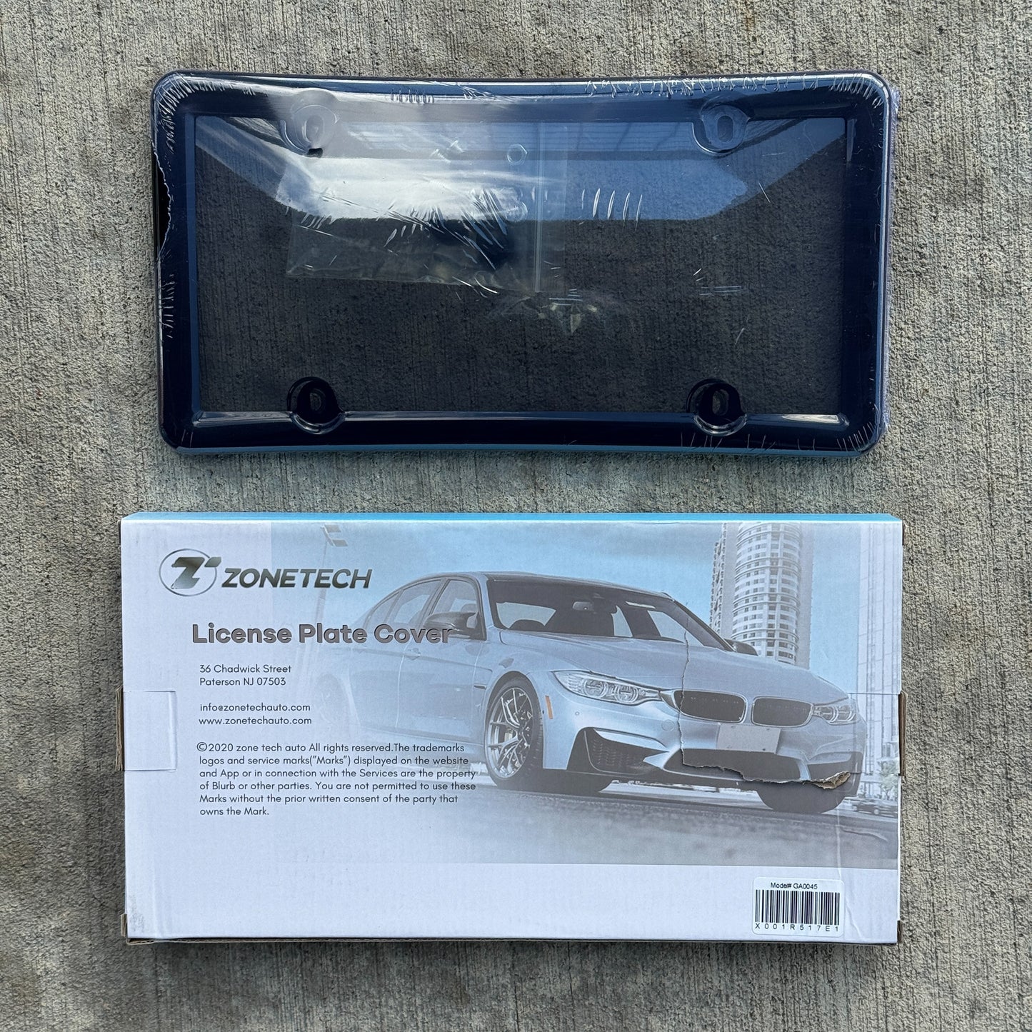 ZoneTech Plastic License Plate Frame Auto Tag