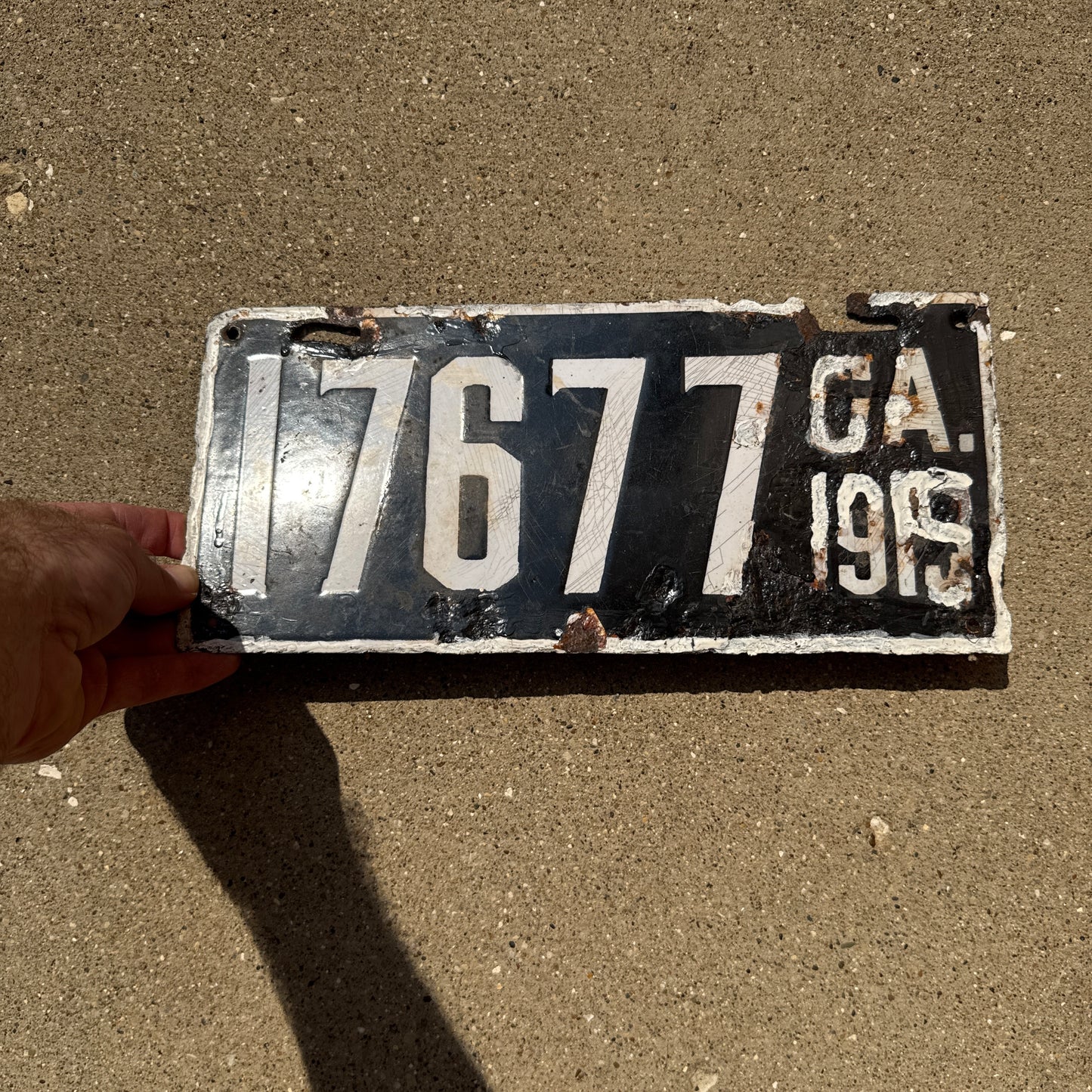 1915 Georgia Porcelain License Plate Auto Tag Only Porcelain Year 17677