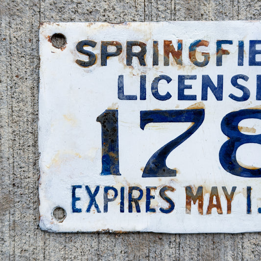 1925 Springfield Massachusetts Porcelain City License Plate Auto Tag High Quality 178