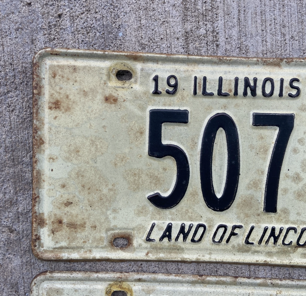 1967 Illinois License Plate Pair 5071 Low Number YOM DMV Clear Ford Chevy Dodge
