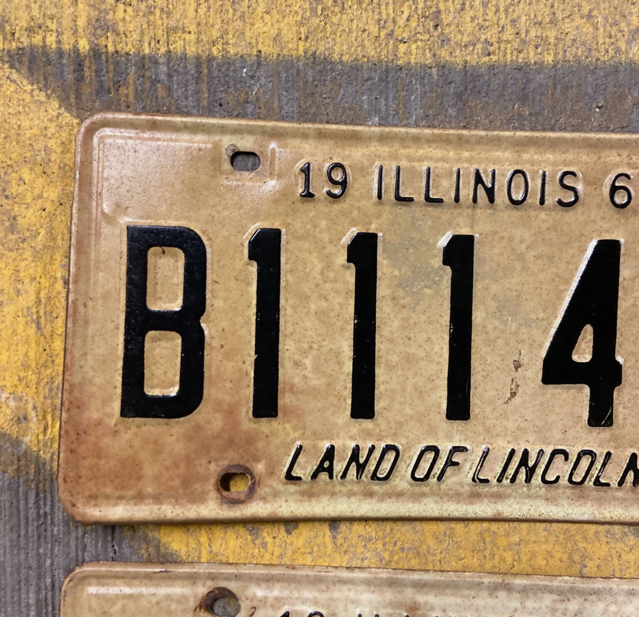1967 Illinois Truck License Plate Pair B 111 495 Repeat Ford Chevy YOM DMV Clear