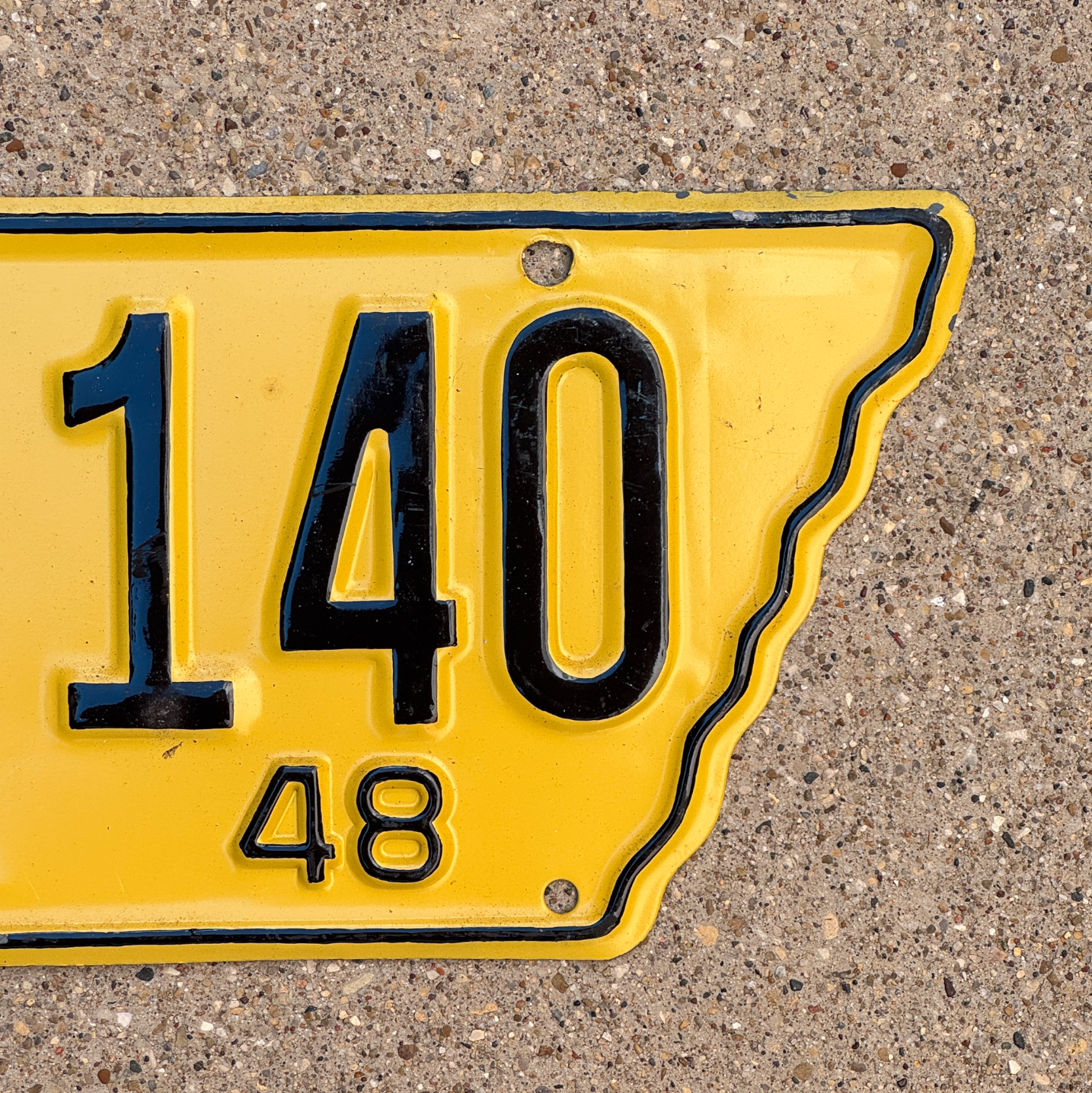 1948 Tennessee Farm License Plate Auto Tag State Shape 3 F1 140