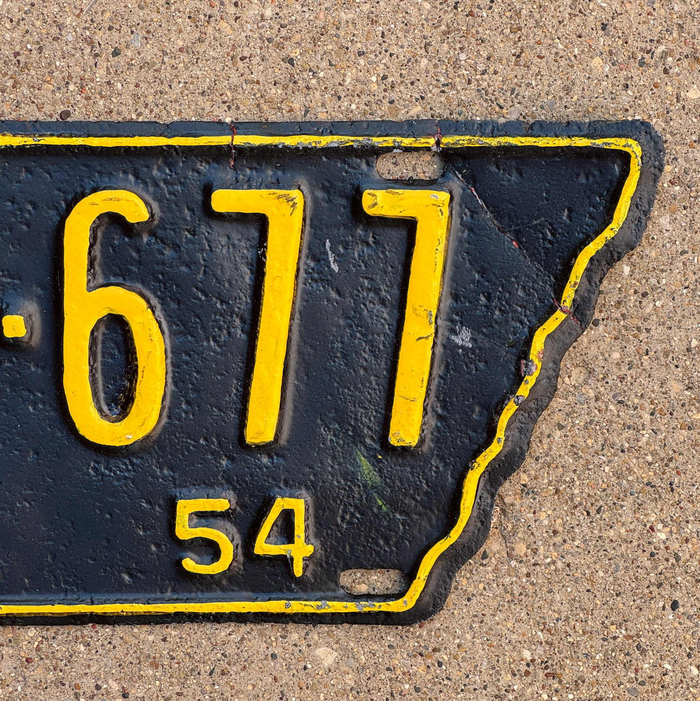 1954 Tennessee Farm License Plate Auto Tag State Shape 12 F1 677