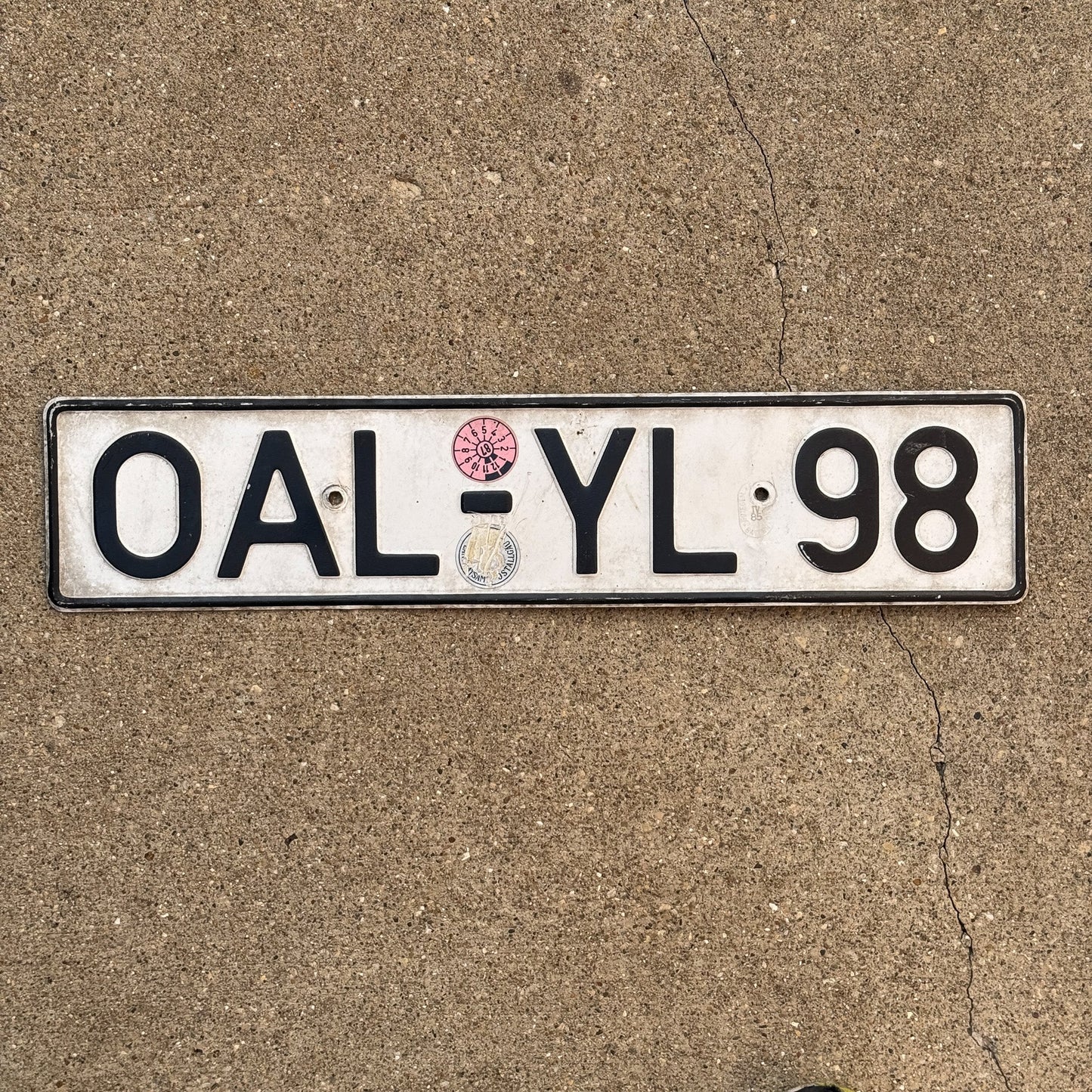 Photo of a Germany License Plate Auto Tag Garage Decor Vintage West German Ostallgäu OAL YL 98