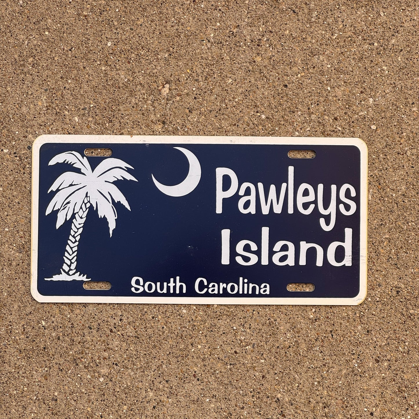 Photo of a South Carolina Booster License Plate Auto Tag Garage Decor Vintage Metal Pawleys Island