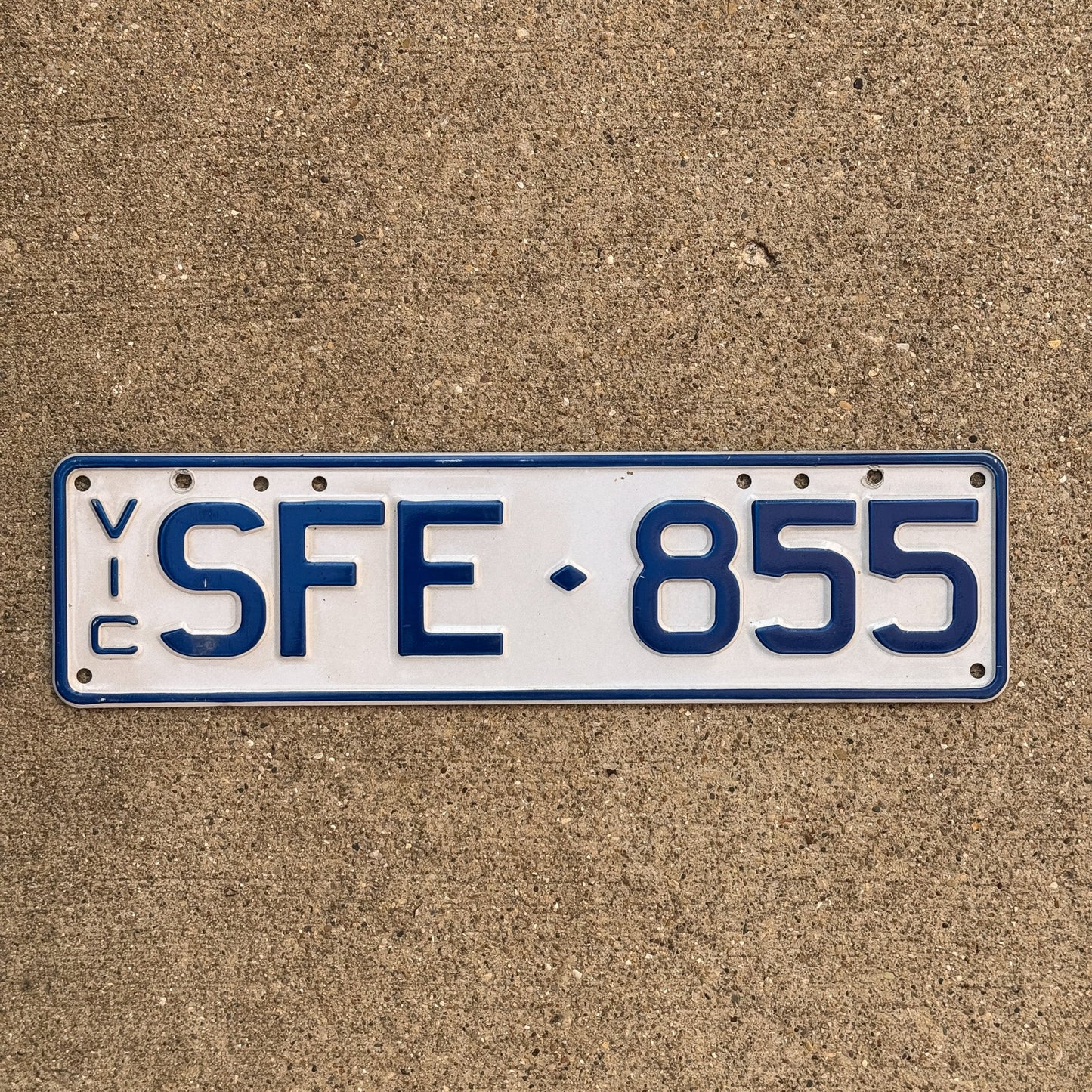 Photo of a Victoria License Plate Auto Tag Garage Decor Vintage VIC Australia SFE 855