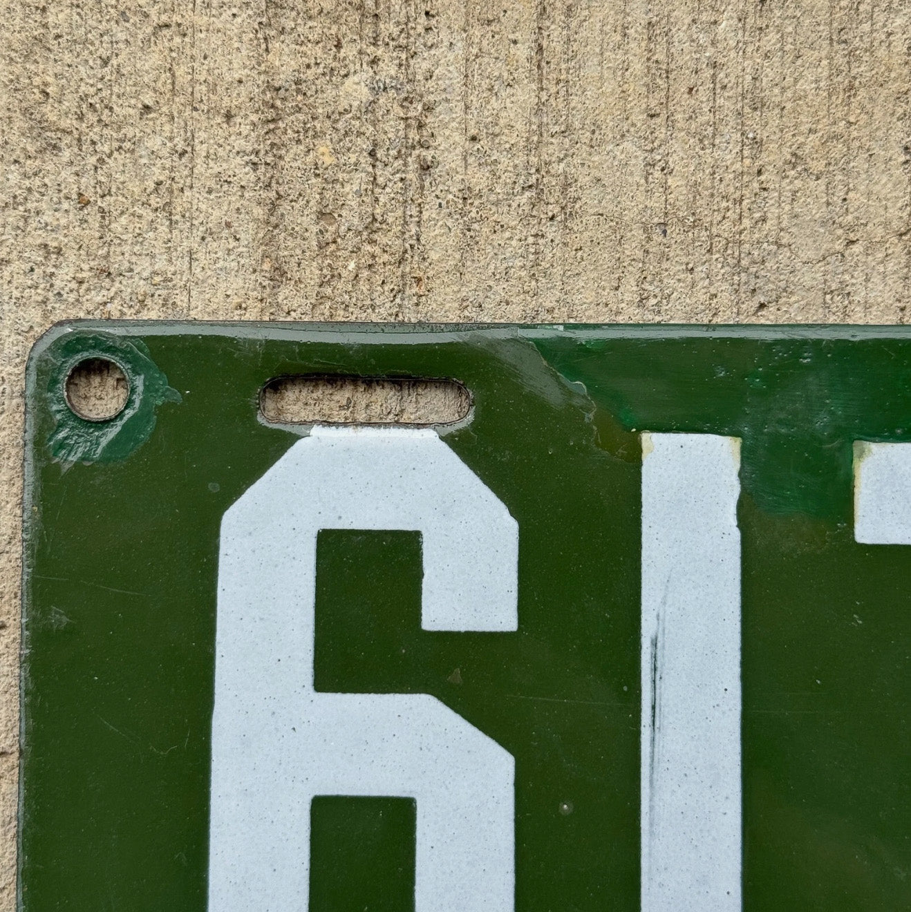 1915 New Jersey Porcelain License Plate Auto Tag Low Number Four Digit 6171