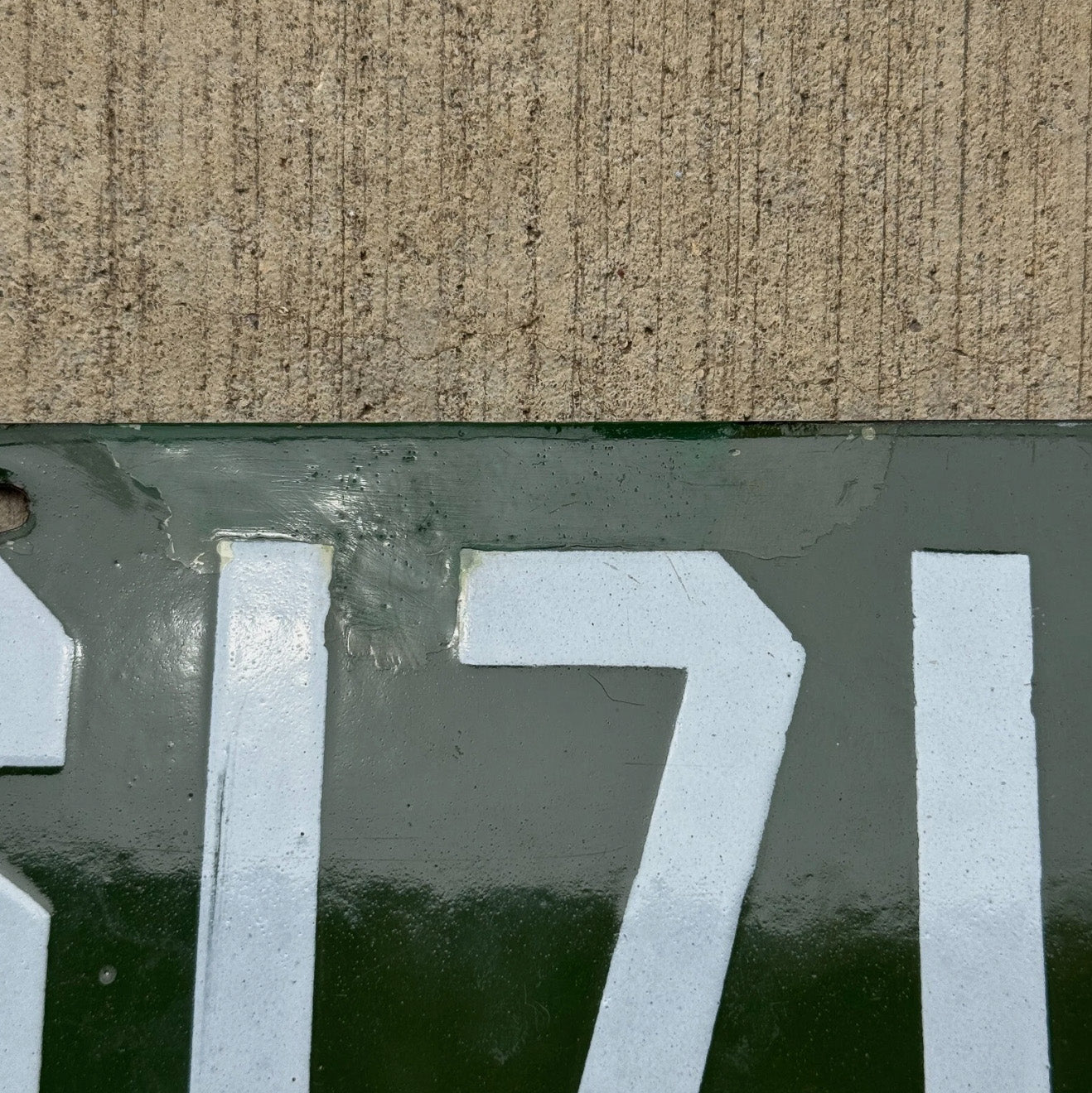 1915 New Jersey Porcelain License Plate Auto Tag Low Number Four Digit 6171