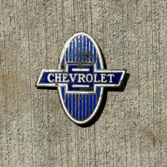 Chevy Bowtie Oval Porcelain Badge Emblem License Plate Topper Auto Tag Chevrolet