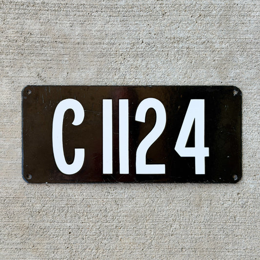 Photo of a 1905 Connecticut Porcelain License Plate Auto Tag Garage Decor Vintage High Quality First Issue 1124 with original patina
