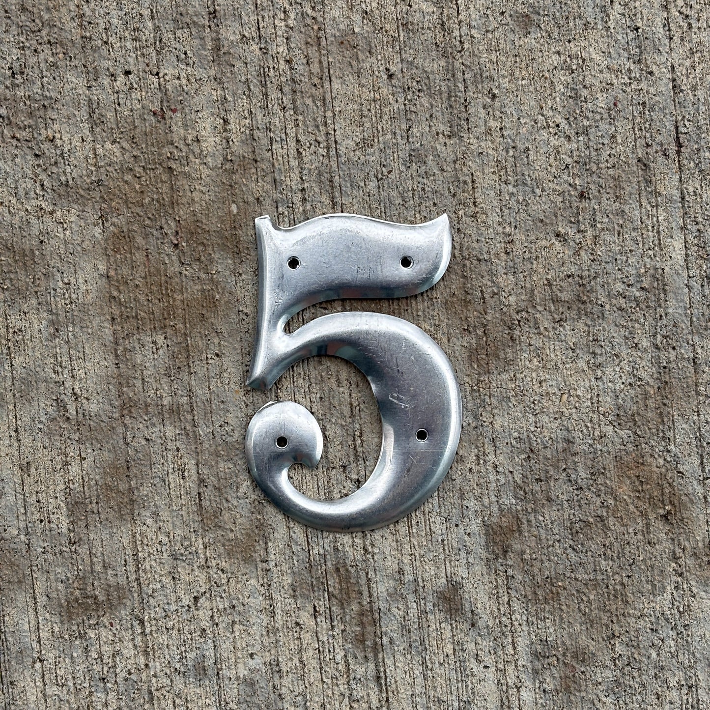 Photo of a 1905 Washington Prestate License Plate Auto Tag Garage Decor Vintage Leather Plate Hardware Kit Number 5 with original patina