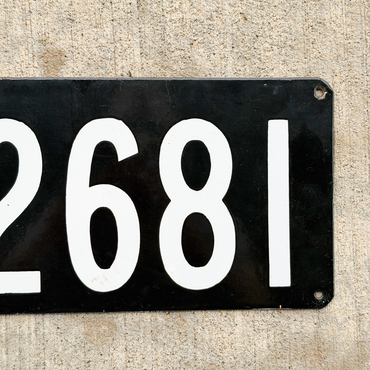 Photo of a 1906 Connecticut Porcelain License Plate Auto Tag Garage Decor Vintage High Quality Four Digit C 2681 with original patina