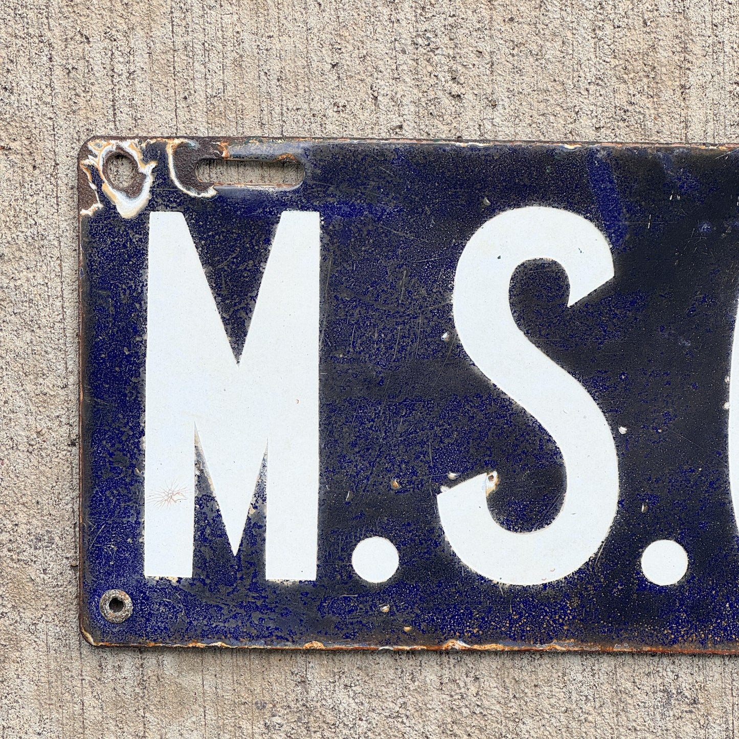 1910 Era Massachusetts State Guard Porcelain License Plate High Quality Only Example Known MSG 2