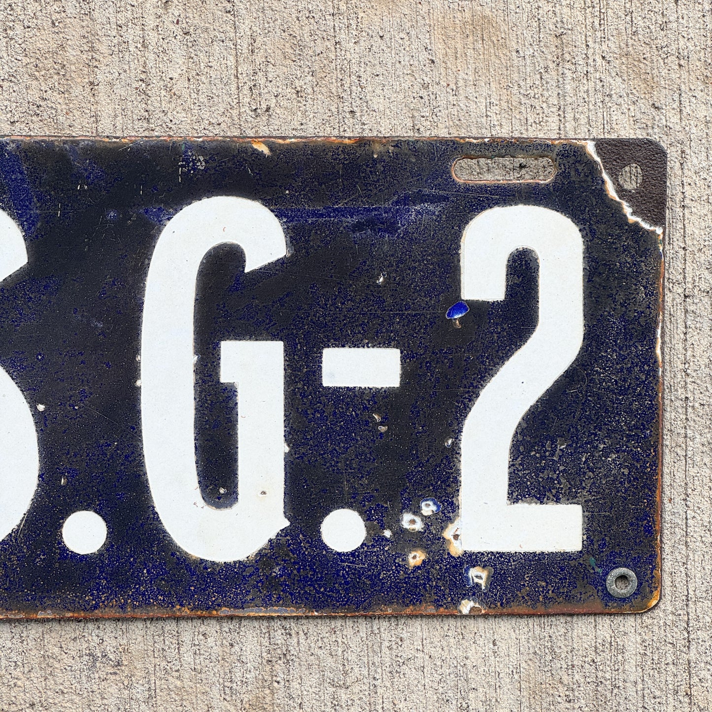 1910 Era Massachusetts State Guard Porcelain License Plate High Quality Only Example Known MSG 2