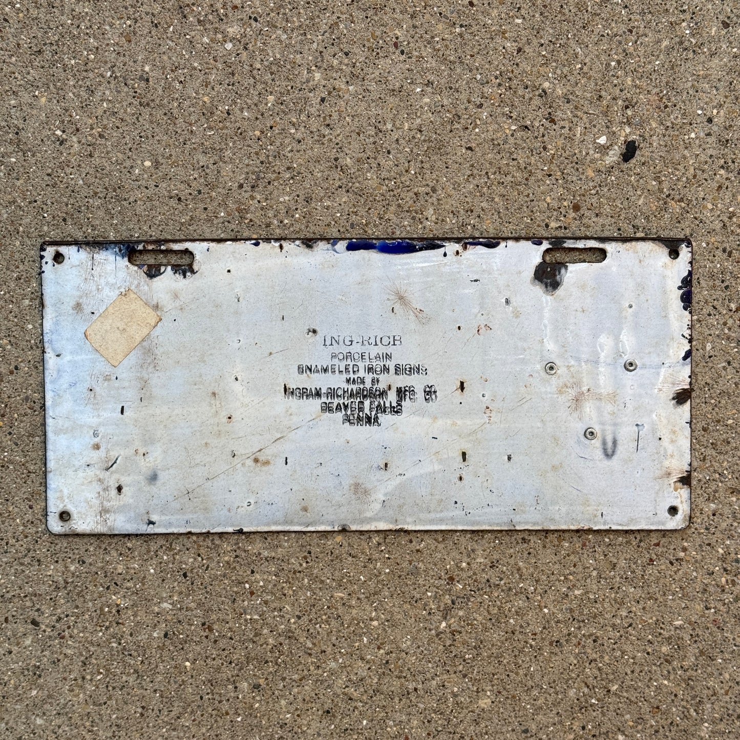 1910 Pennsylvania Porcelain License Plate Auto Tag 15159