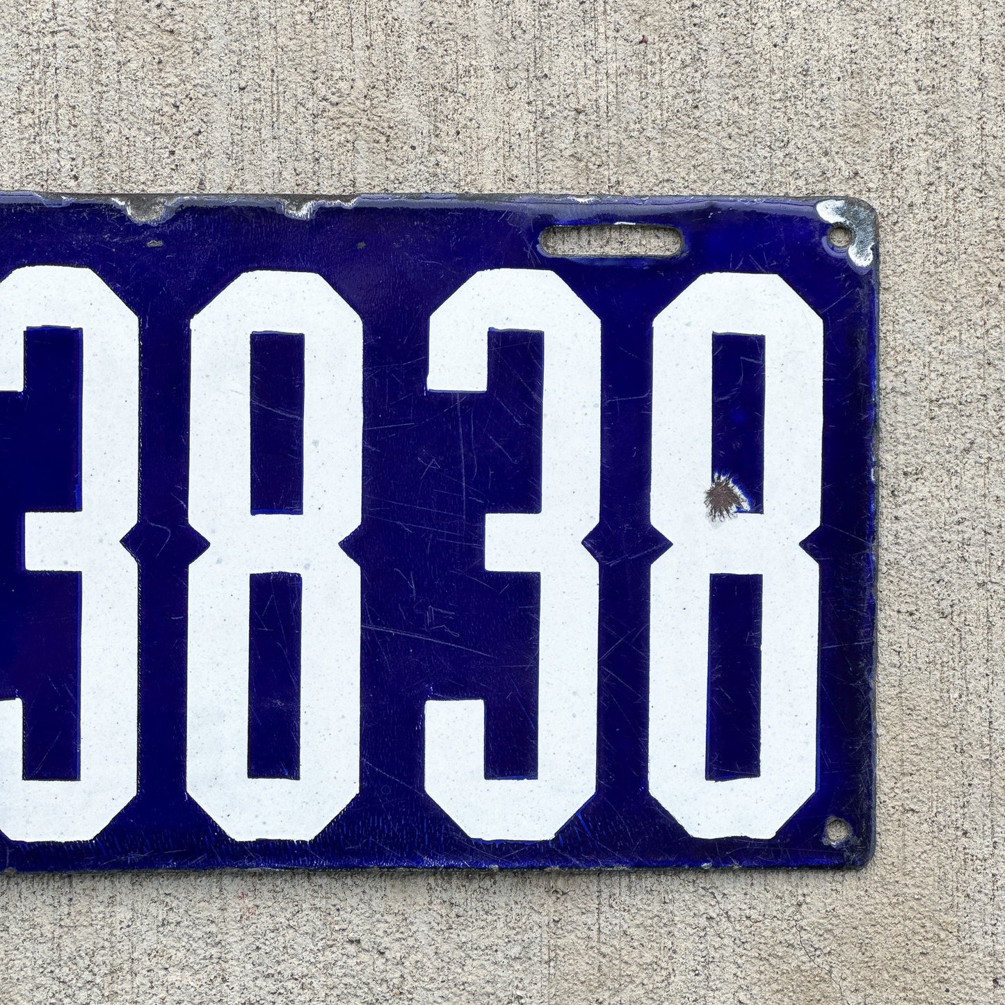 1910 Pennsylvania Porcelain License Plate Auto Tag 3838