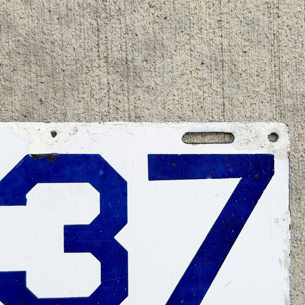 Photo of a 1911 Connecticut Porcelain License Plate Auto Tag Garage Decor Vintage 9337 with original patina