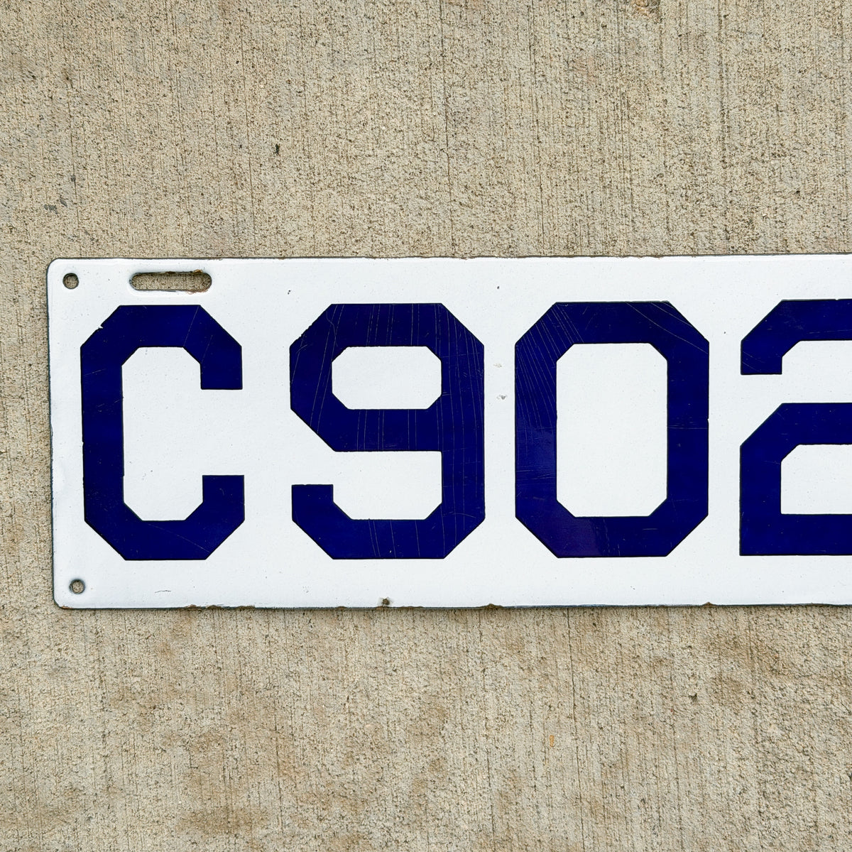Photo of a 1911 Connecticut Porcelain License Plate Auto Tag Garage Decor Vintage High Quality Four Digit C 9027 with original patina