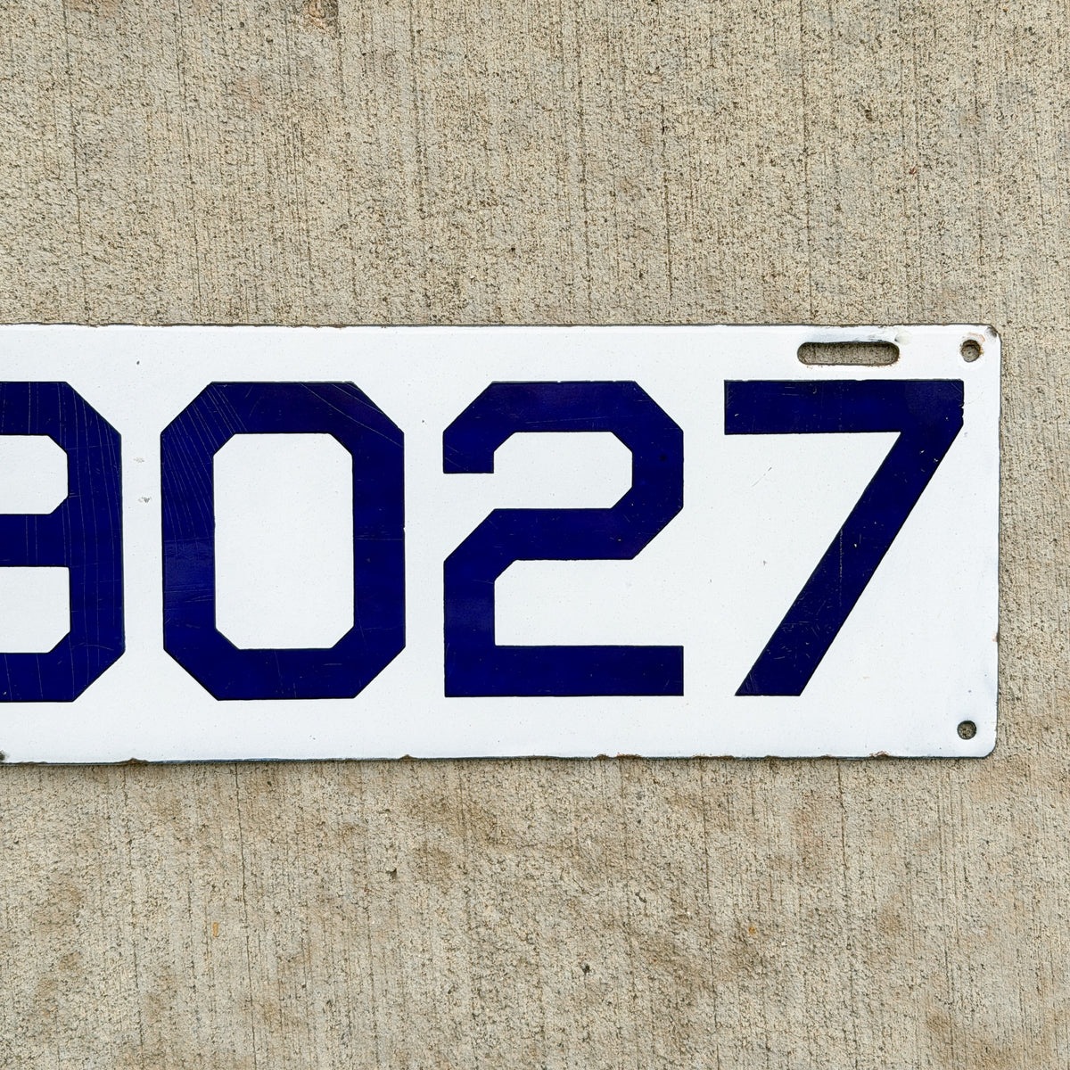 Photo of a 1911 Connecticut Porcelain License Plate Auto Tag Garage Decor Vintage High Quality Four Digit C 9027 with original patina