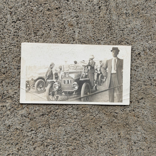 Photo of a 1911 Maryland Dealer Photo Auto Tag Garage Decor Vintage
 Antique Car Photo Porcelain License Plate in Use 131 with original patina