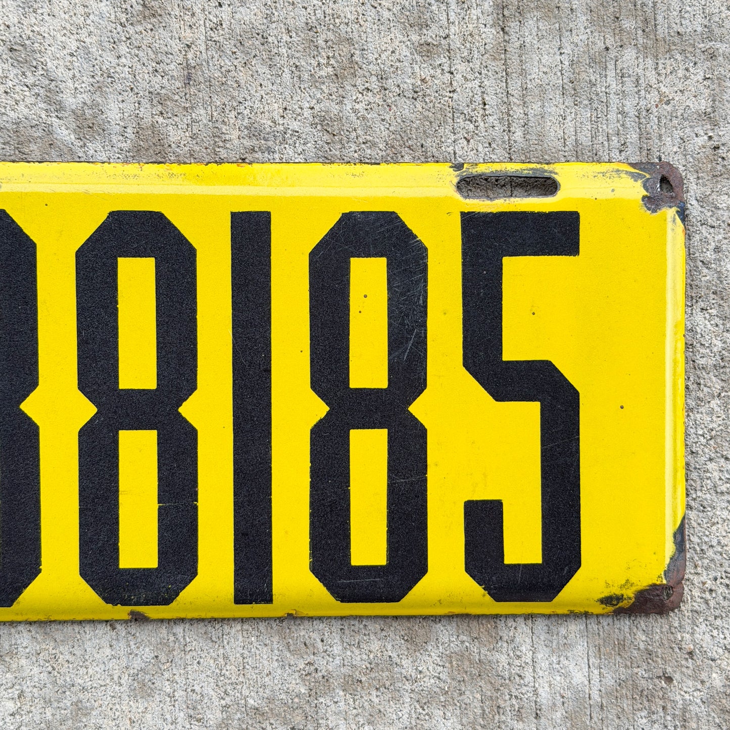 Photo of a 1911 Pennsylvania Porcelain License Plate Auto Tag Garage Decor Vintage 38185 with original patina