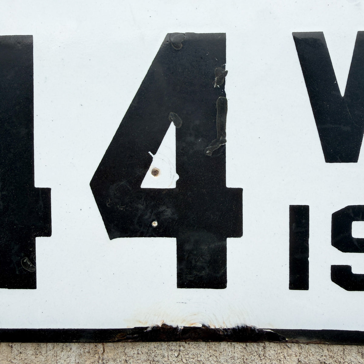 Photo of a 1911 Vermont Porcelain License Plate Auto Tag Garage Decor Vintage Low Number Three Digit 344 with original patina