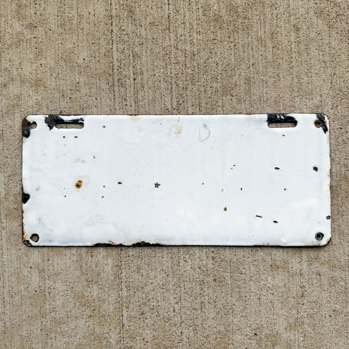 Photo of a 1911 Vermont Porcelain License Plate Auto Tag Garage Decor Vintage Low Number Three Digit 344 with original patina