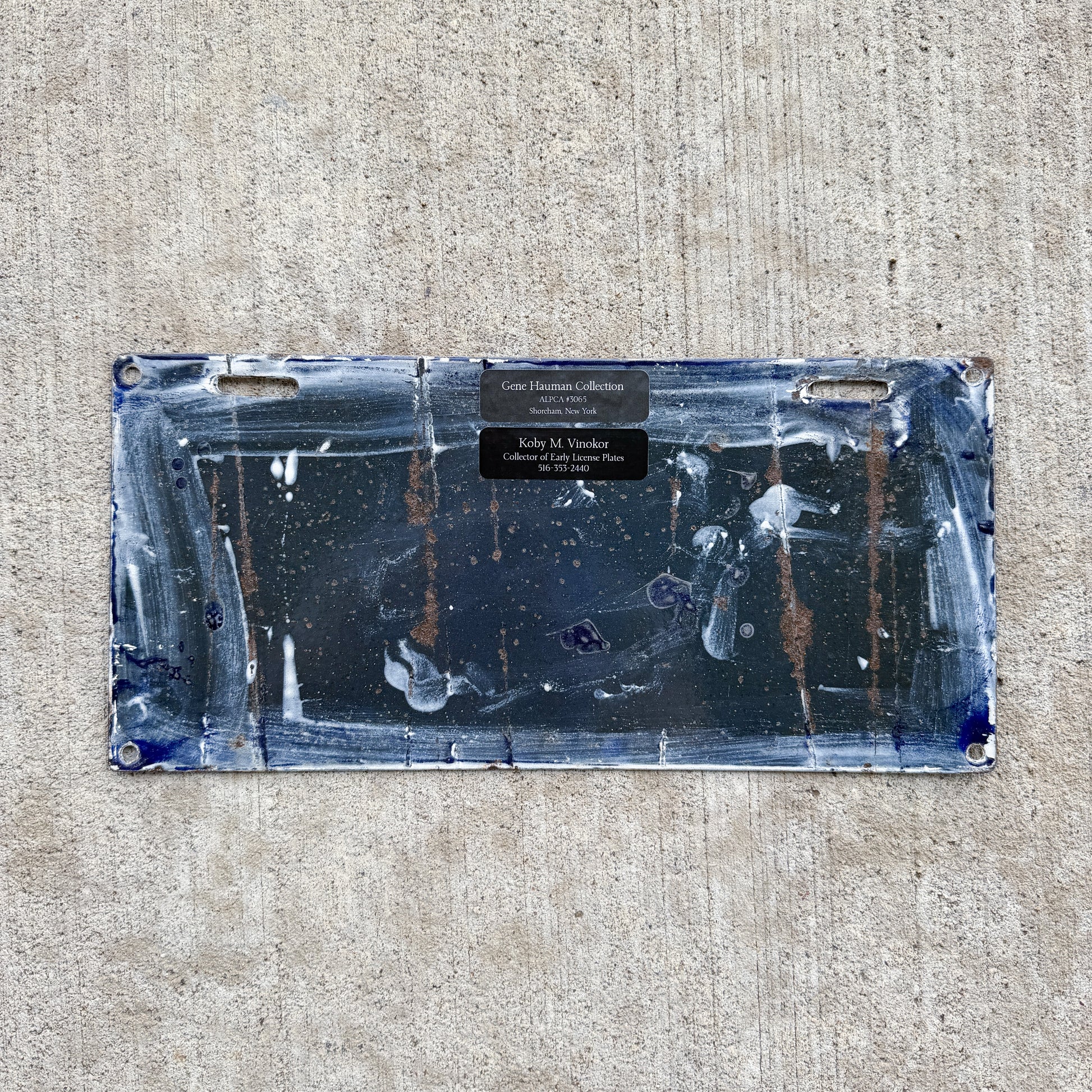 Photo of a 1912 Louisiana Porcelain License Plate Auto Tag Garage Decor Vintage High Quality 2355 with original patina