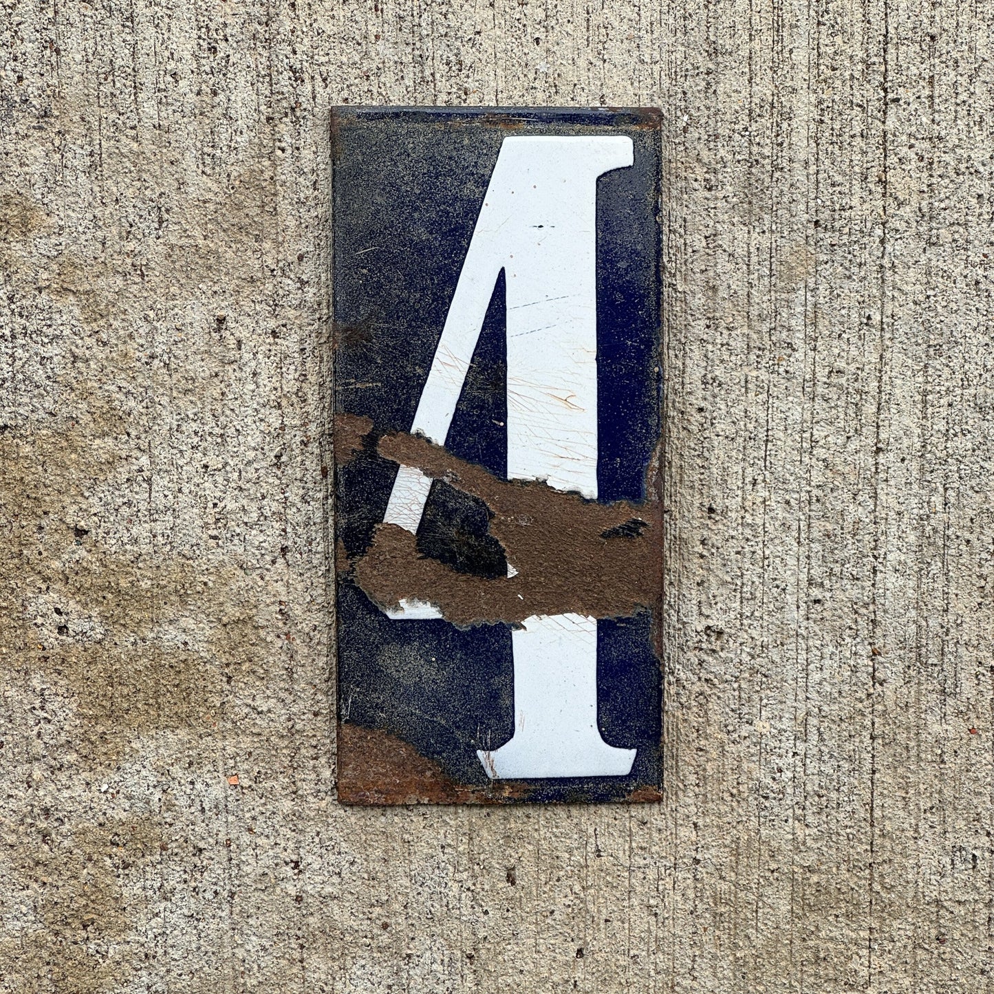 Photo of a 1912 Texas Porcelain Prestate License Plate Auto Tag Garage Decor Vintage Insert Tile Slab 4 with original patina