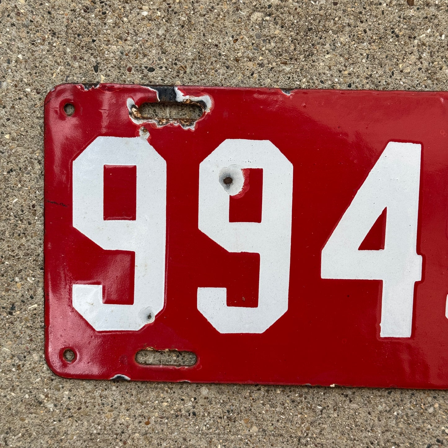 1912 New York Porcelain License Plate Auto Tag 99492