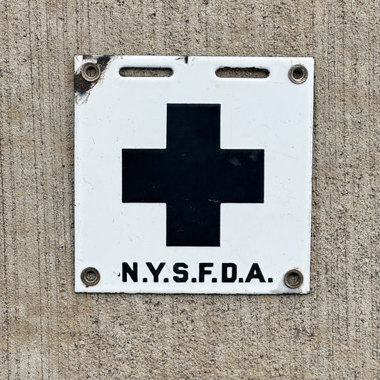 1912 New York Porcelain Funeral Directors Association License Plate Auto Tag High Quality
