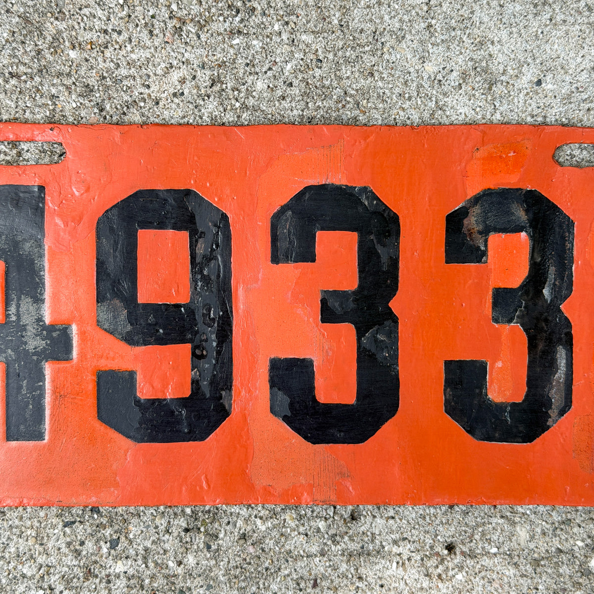 Photo of a 1913 Alabama Porcelain Dealer License Plate Auto Tag Garage Decor Vintage Only Known Example of Type 4933 D with original patina
