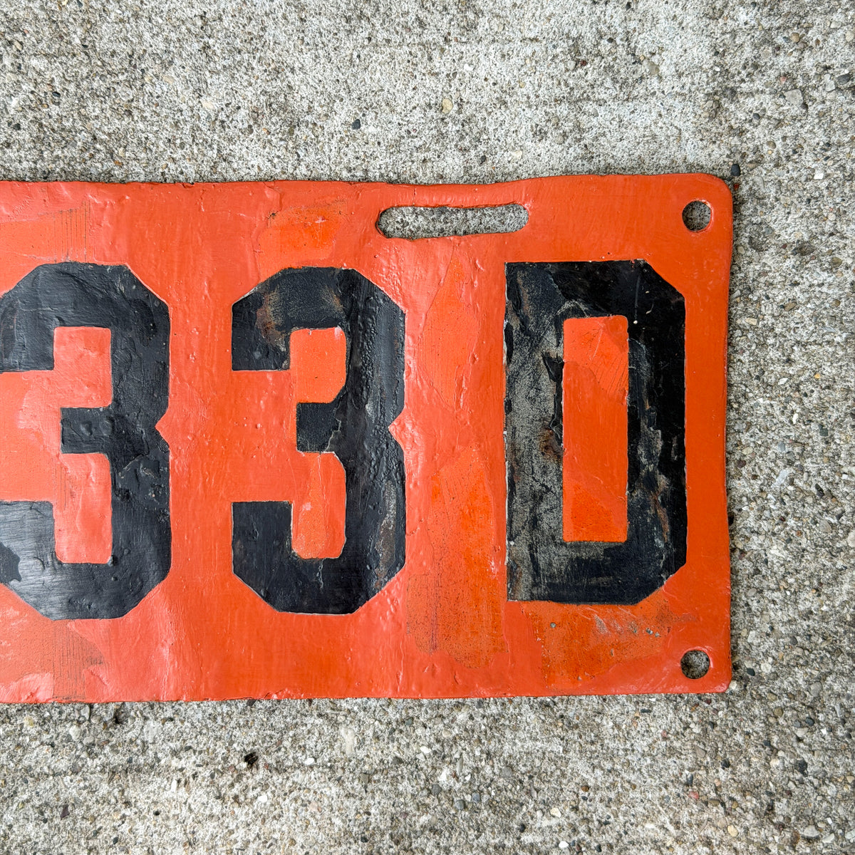Photo of a 1913 Alabama Porcelain Dealer License Plate Auto Tag Garage Decor Vintage Only Known Example of Type 4933 D with original patina