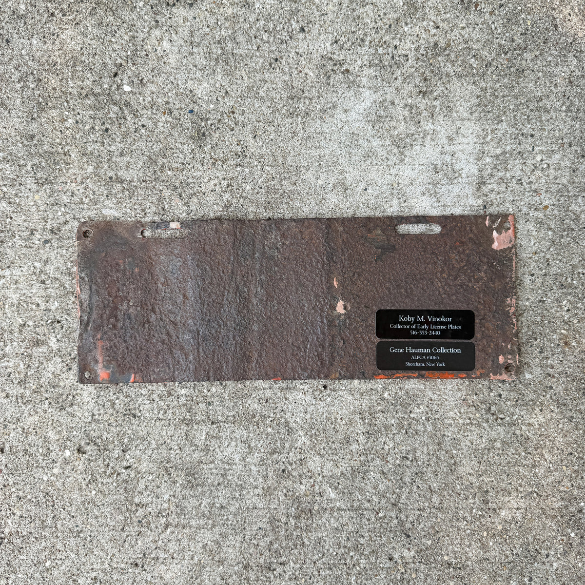 Photo of a 1913 Alabama Porcelain Dealer License Plate Auto Tag Garage Decor Vintage Only Known Example of Type 4933 D with original patina