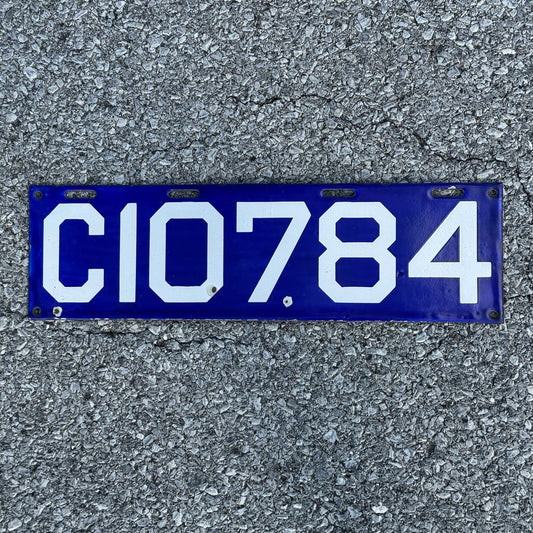 Photo of a 1913 Connecticut Porcelain License Plate Auto Tag Garage Decor Vintage C 10784