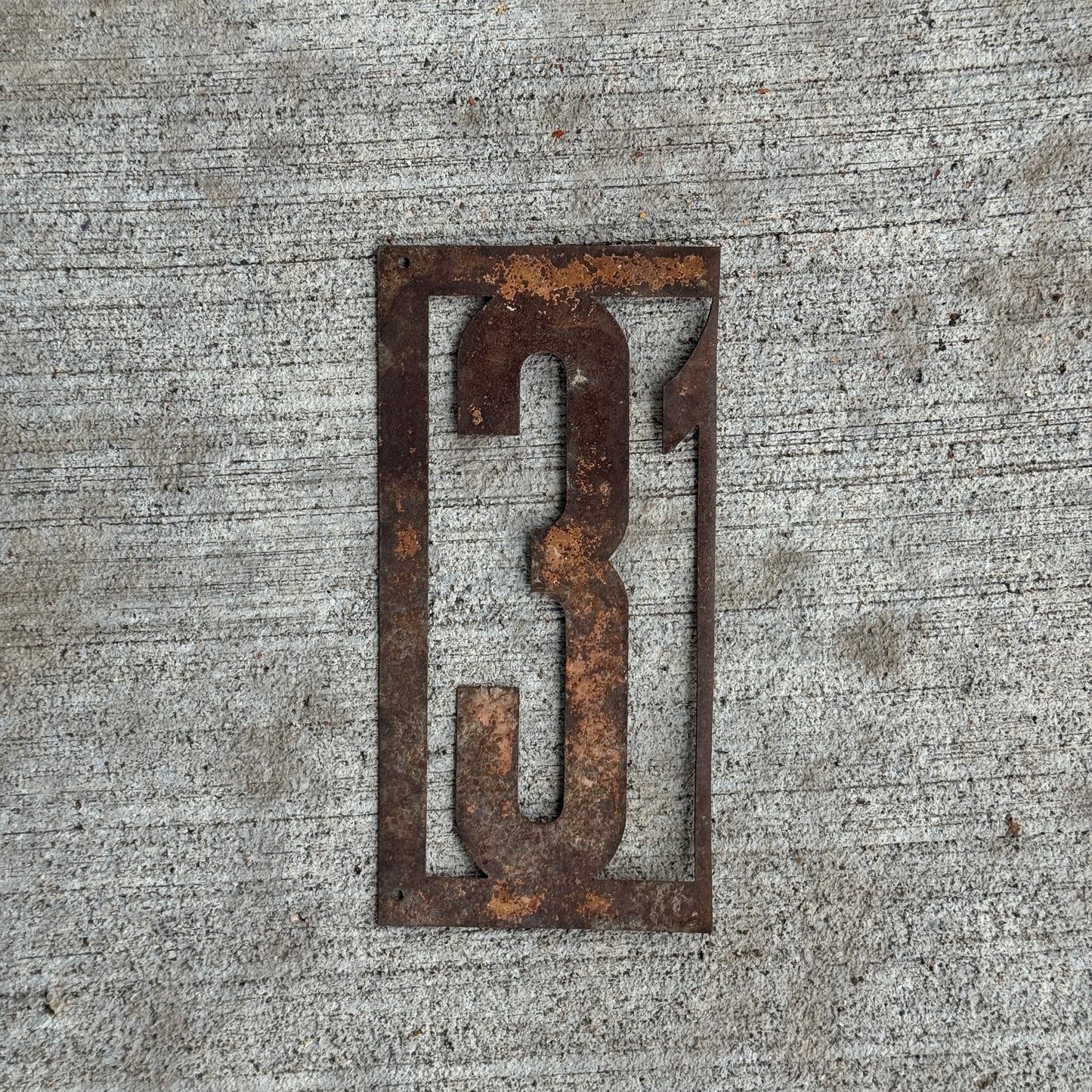 Photo of a 1913 Illinois License Plate Auto Tag Garage Decor Vintage Cut piece from the Stencil Designed Plates 3 with original patina