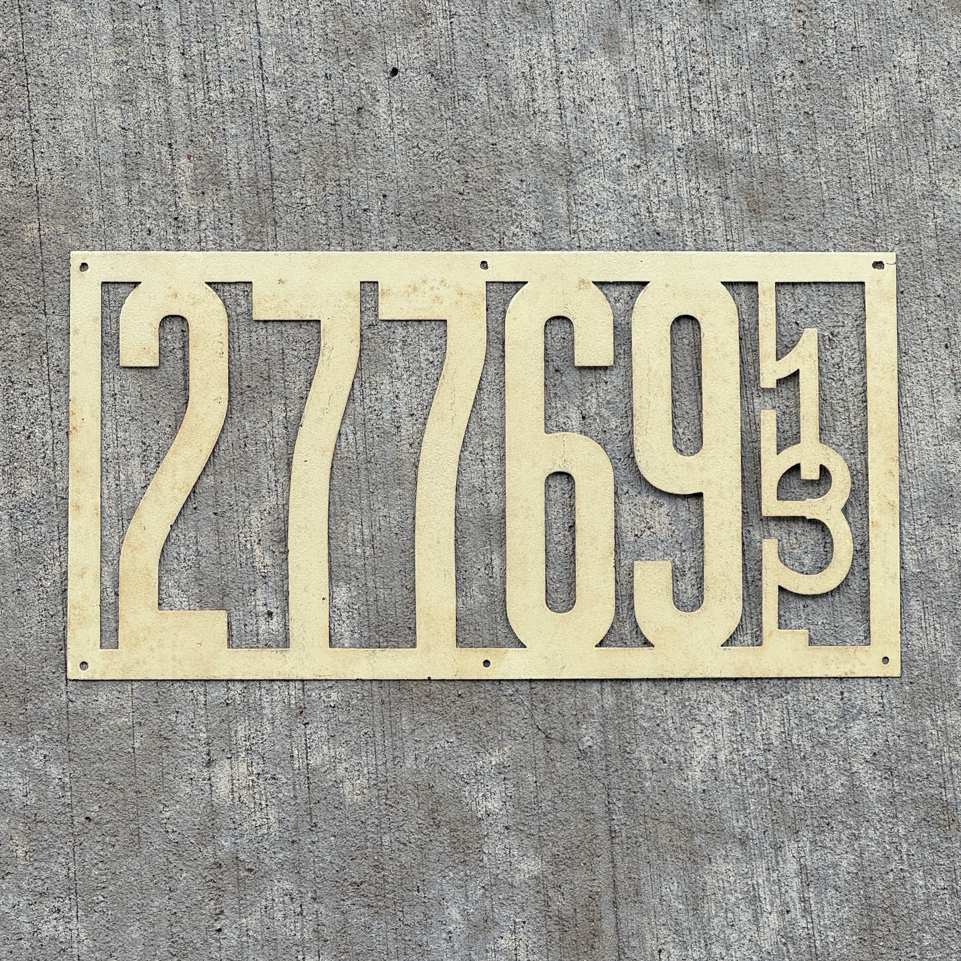 Photo of a 1913 Illinois License Plate Auto Tag Garage Decor Vintage Front Plate Stencil Design 27769 with original patina