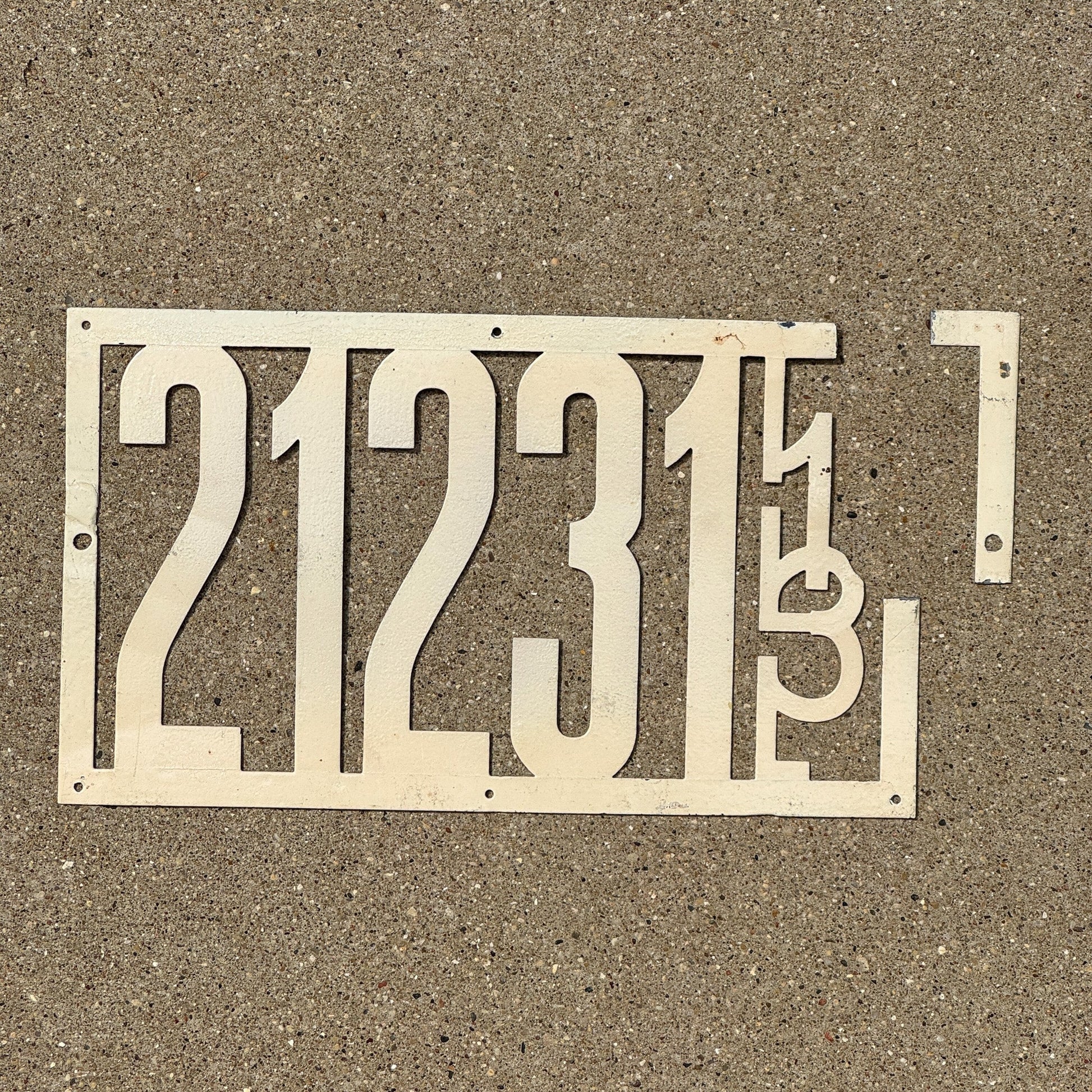 Photo of a 1913 Illinois License Plate Auto Tag Garage Decor Vintage Stencil Front 21231