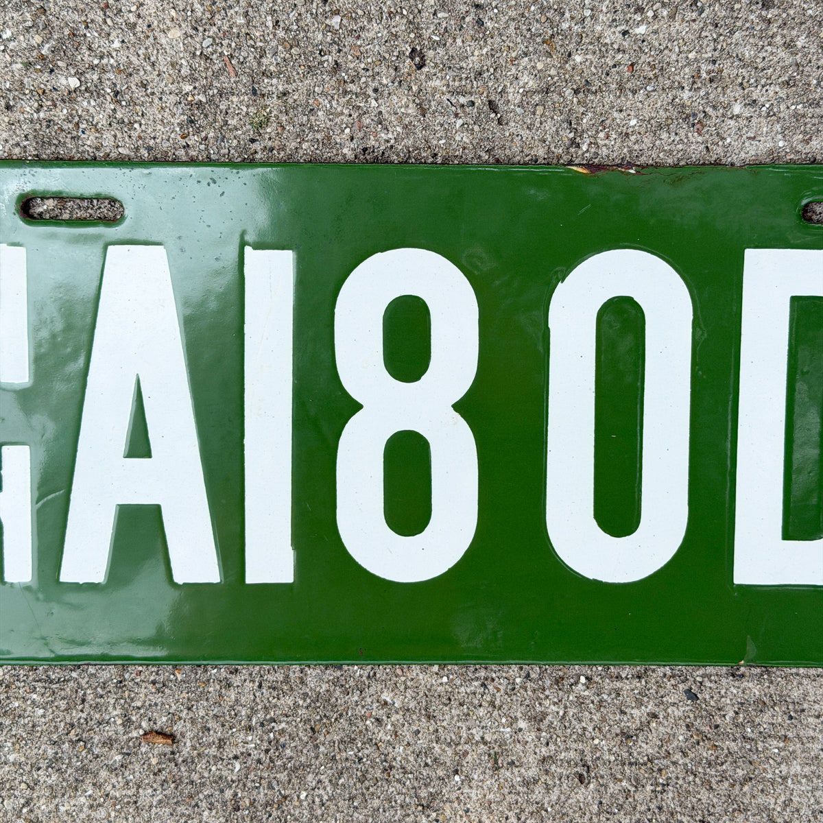 Photo of a 1913 New Hampshire Porcelain Dealer License Plate Auto Tag Garage Decor Vintage High Quality A 180 D with original patina