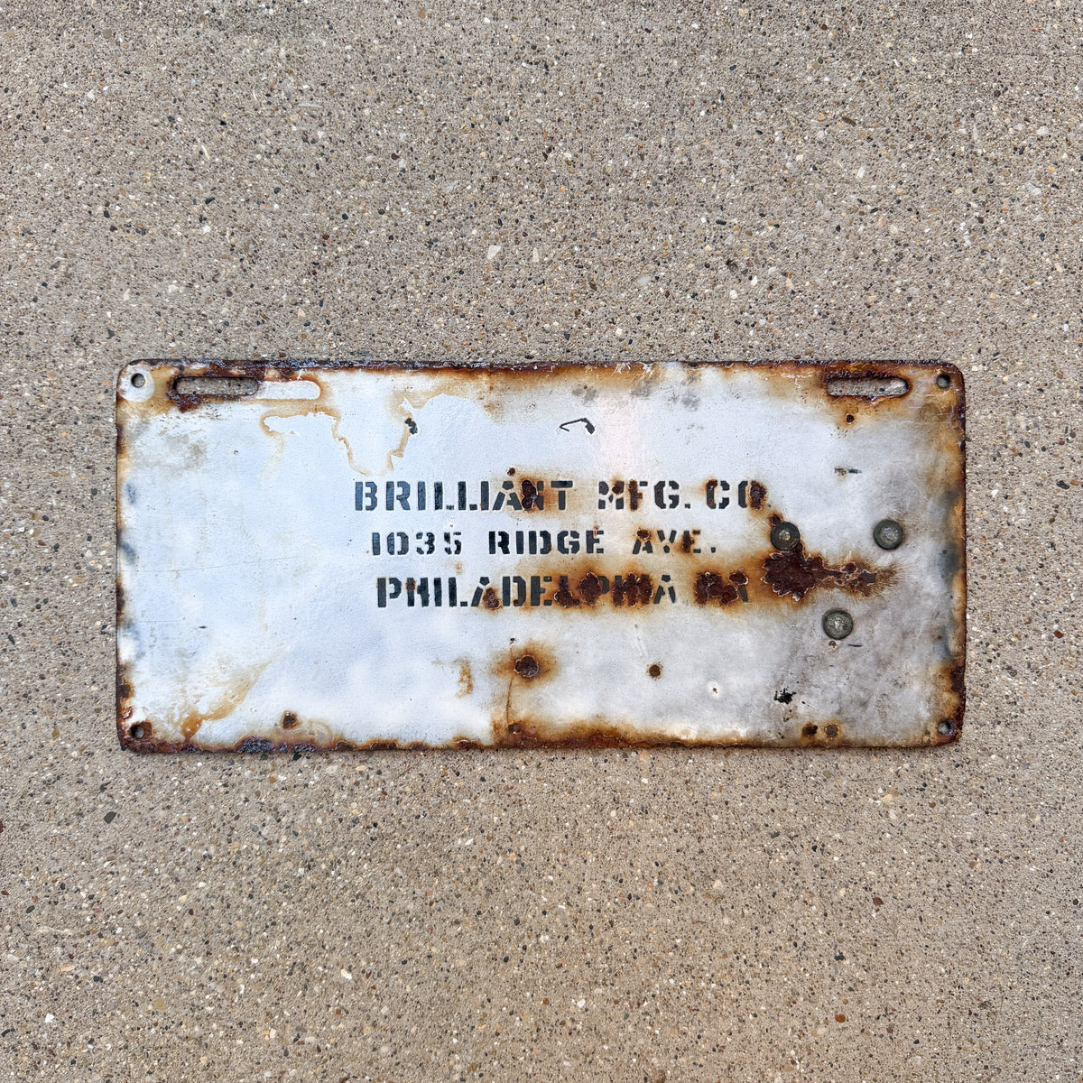 Photo of a 1913 Pennsylvania Porcelain License Plate Auto Tag Garage Decor Vintage 15096 with original patina