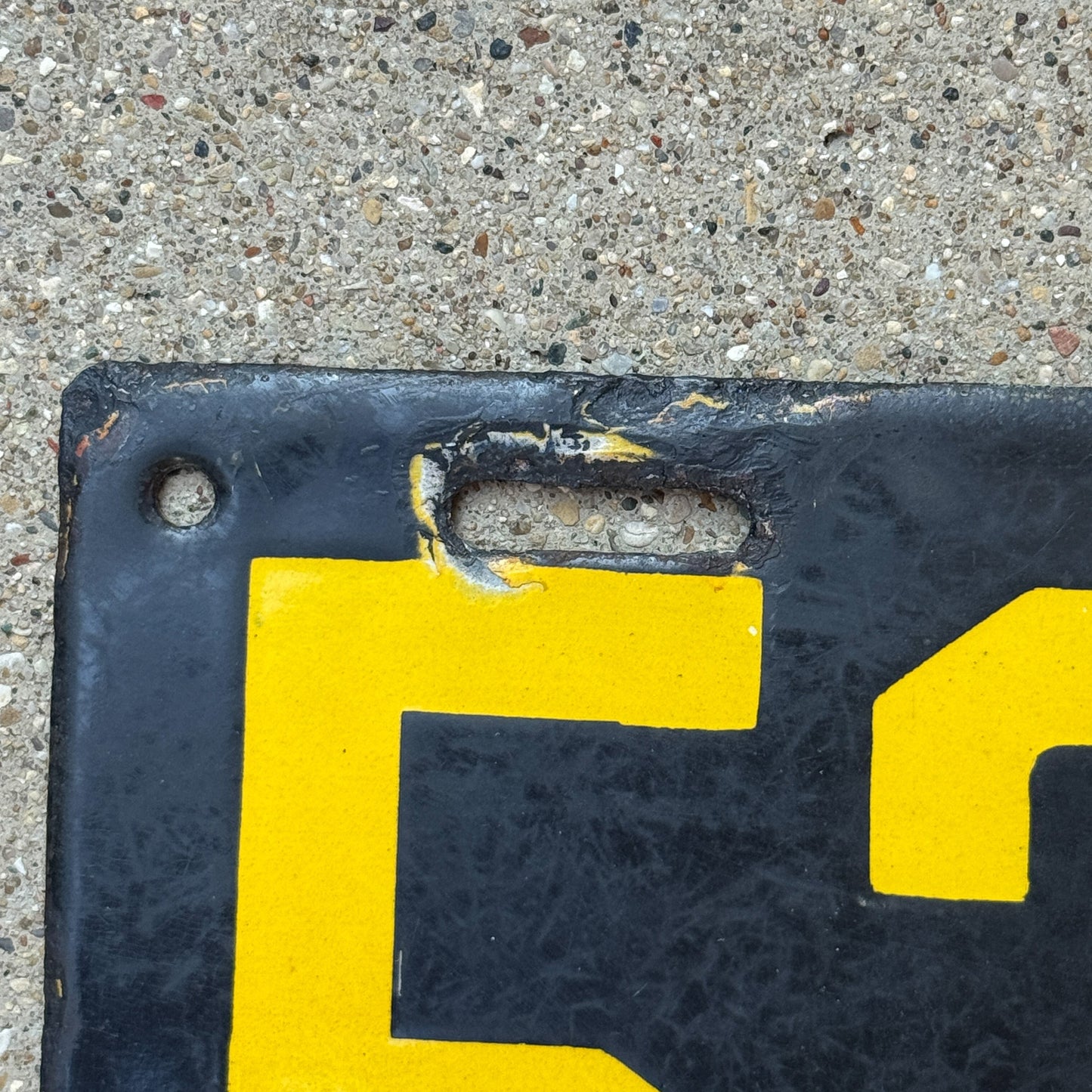 1913 Maryland Porcelain License Plate Auto Tag Low Number Four Digit 5382